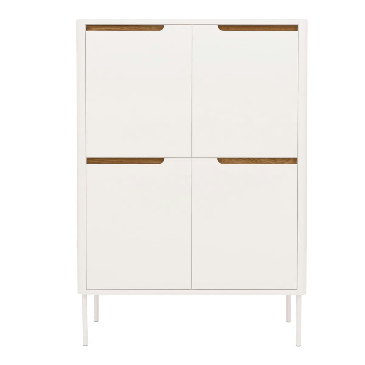 PATIPATI - Armoire design 4 portes en bois blanc