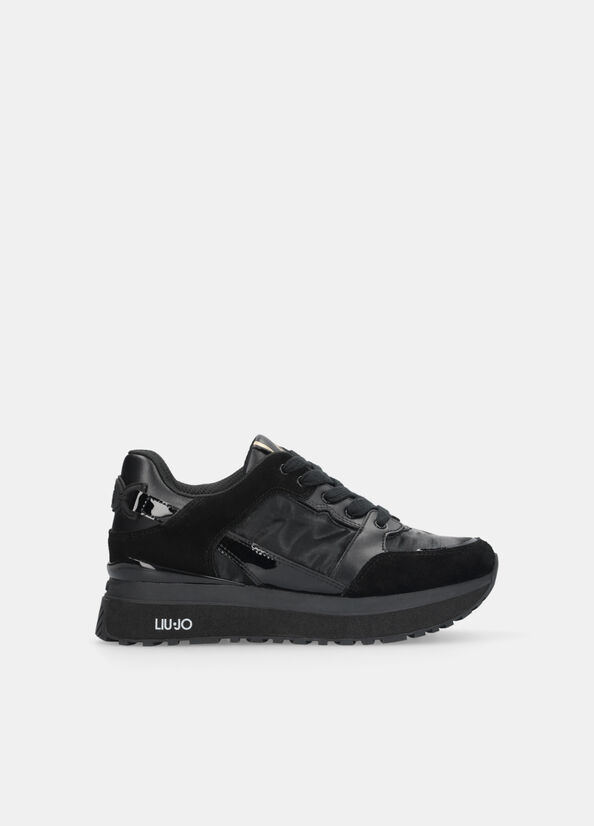 Sneakers platform in pelle