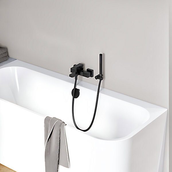 Mitigeur bain douche mécanique VILLEROY ET BOCH Architectura Square Noir mat