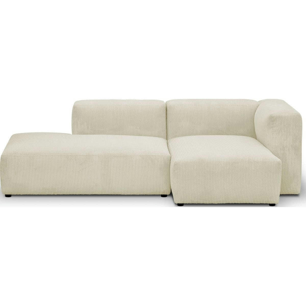 MODULO - Canapé modulable angle droit 3/4 places en velours côtelé beige