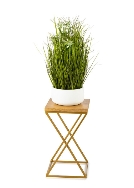Kwietnik stojący złoty 40 cm metal GLAMOUR
