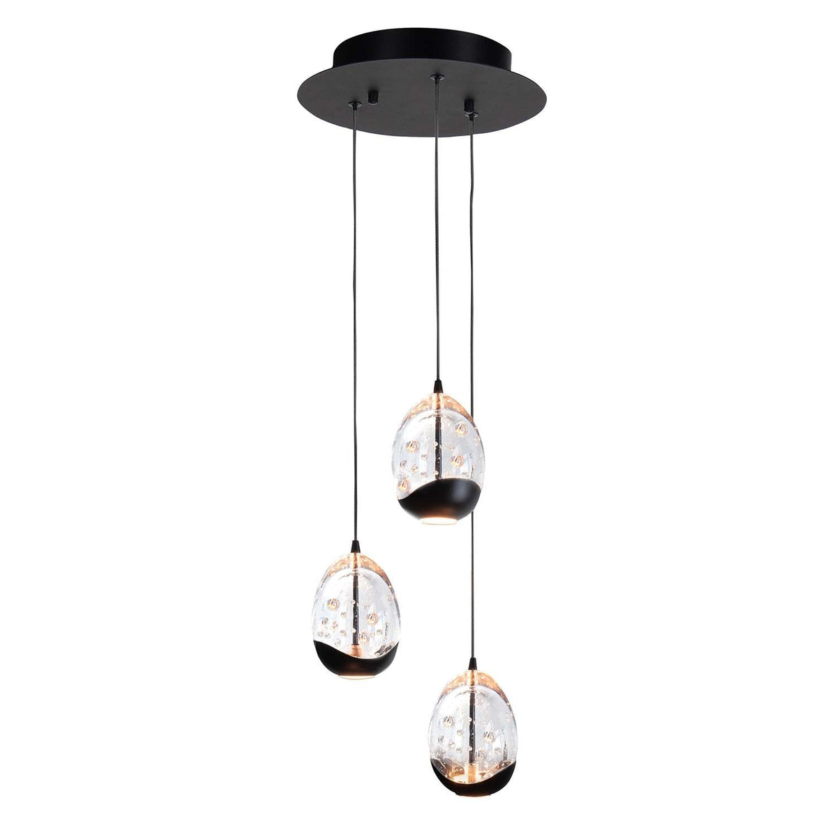 Highlight hanglamp Clear - 3 lichts - 25 x 135  cm - helder zwart