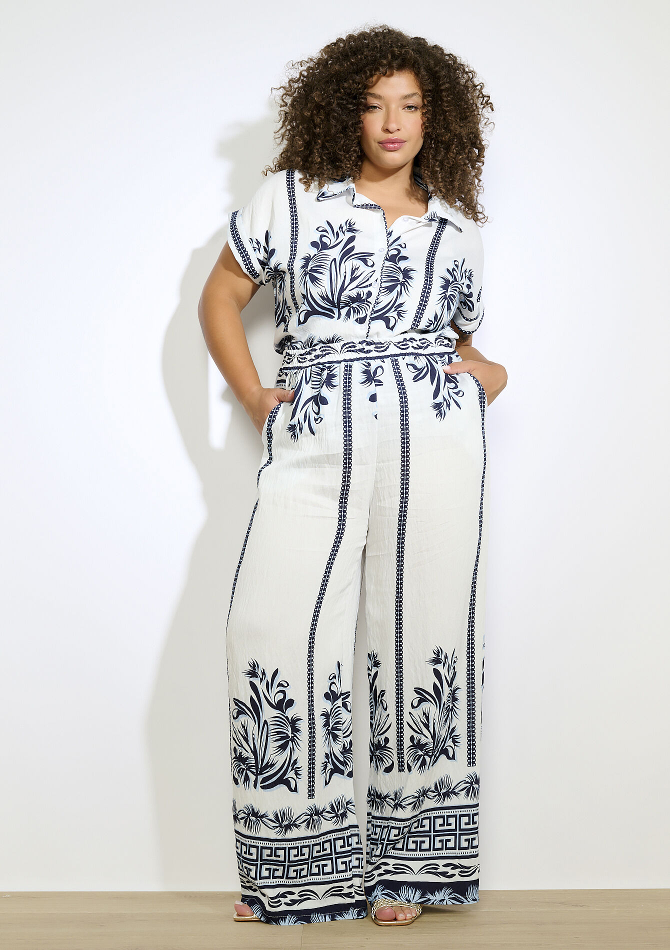 Wijde broek met print