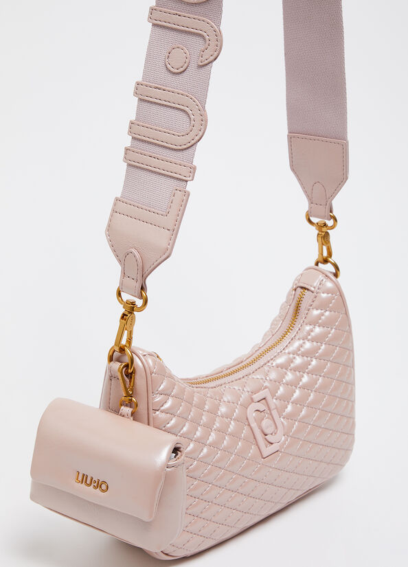 Borsa hobo piccola glossy matelass&eacute;