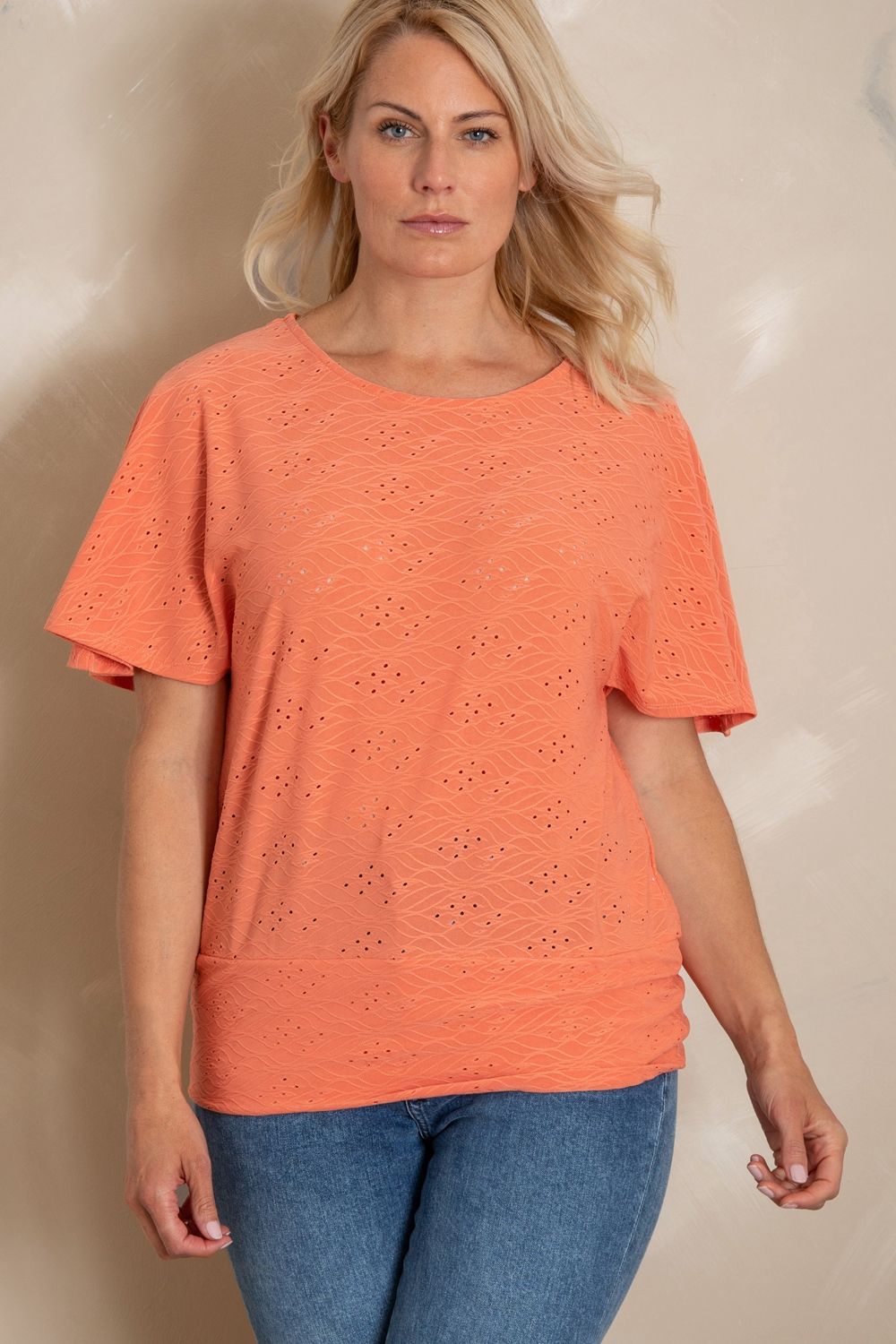 Klass. Textured Short Sleeve Jersey Top