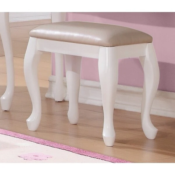 Coaster Company White Cushioned Vanity Stool