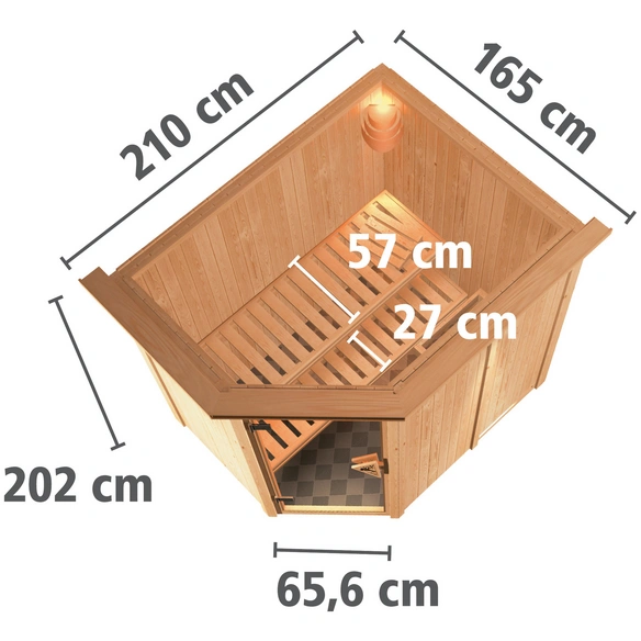 Sauna »Wenden«, inkl. 3.6 kW Saunaofen mit externer Steuerung, für 3 Personen