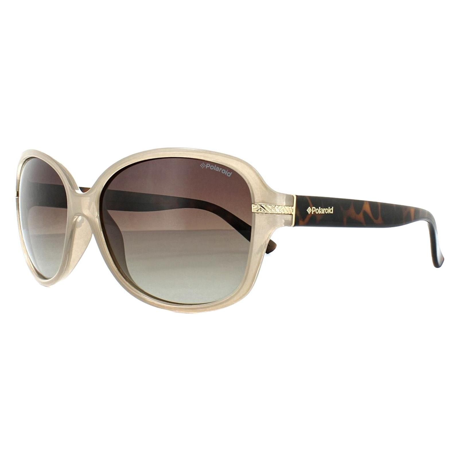 Polaroid Fashion Beige Havana Brown Gradient Polarized Sunglasses