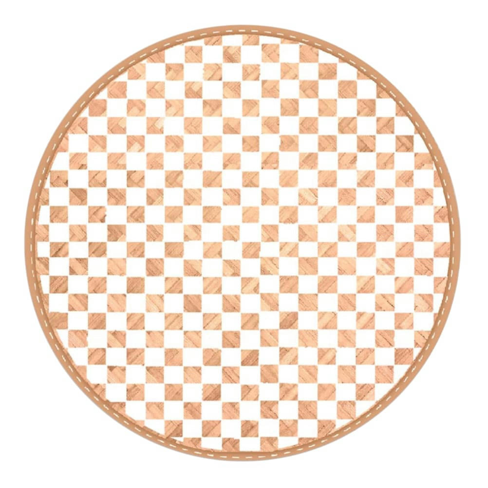 BAMBOU - Set de table beige et blanc rond en feuilles de bambou D38