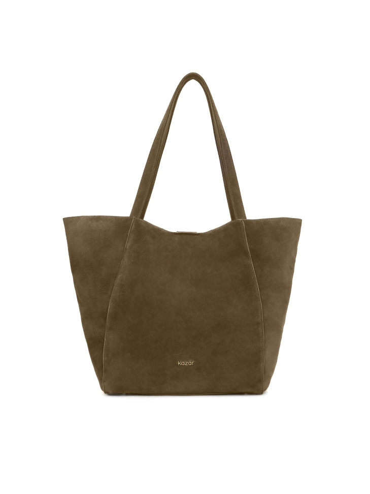 Large suede shoulder bag