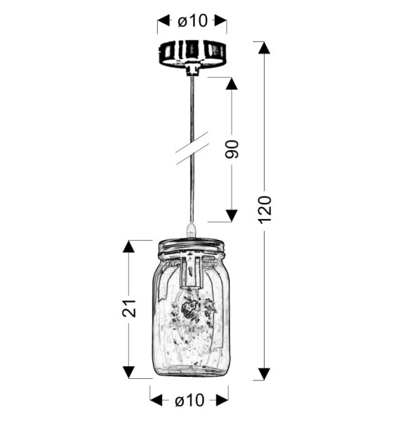 Lampa wisząca chromowana-pomarańczowa JARS 1xE14x40W Candellux
