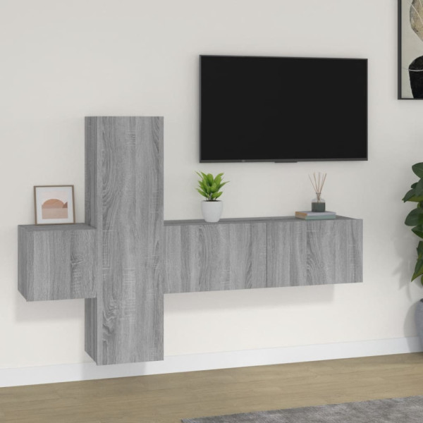 Zestaw Mebli RtvSzary Mat Nowoczesny Salon 100x30x30cm