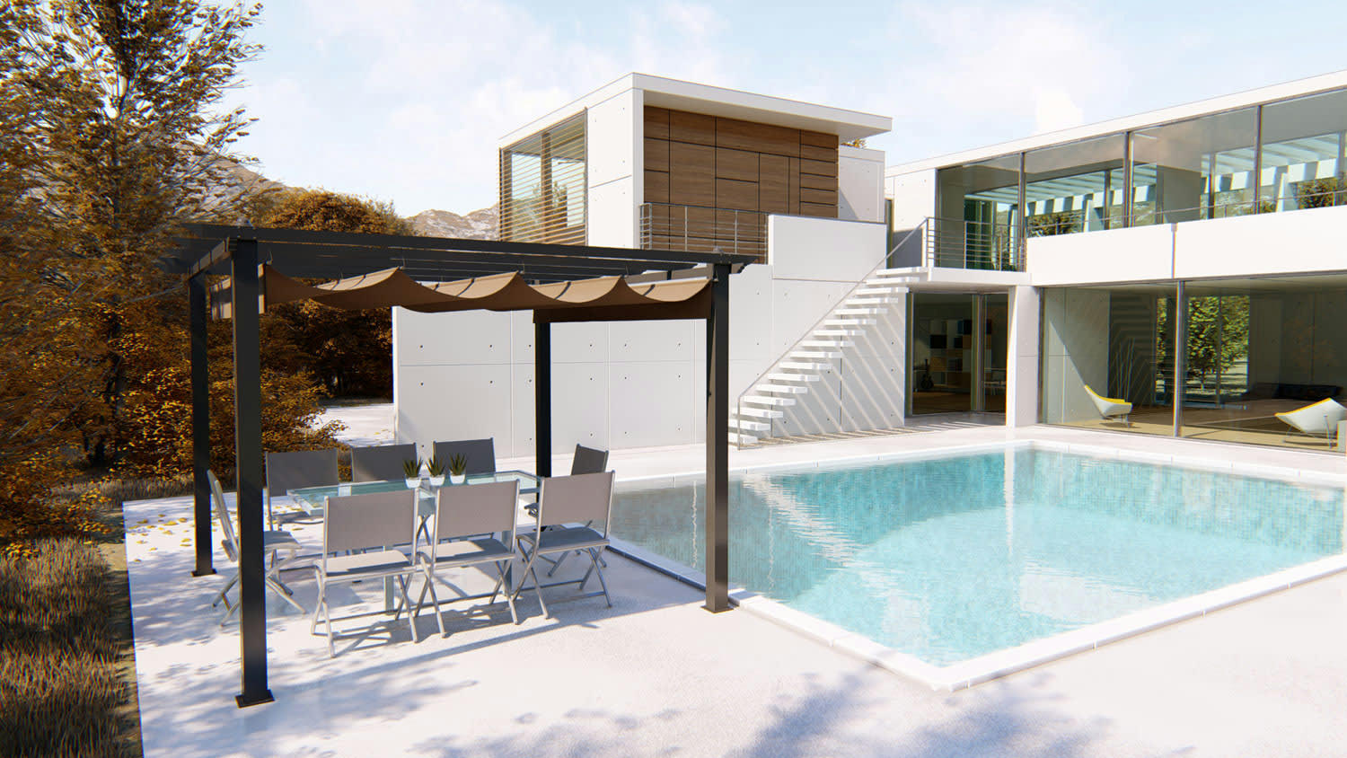 REGIA - Tonnelle autoportante 3 x 3 m en aluminium et toile taupe