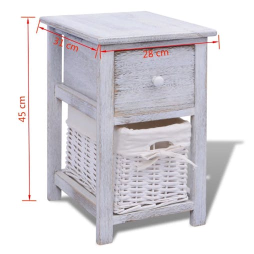 NNEVL Bedside Cabinets 2 pcs Wood White