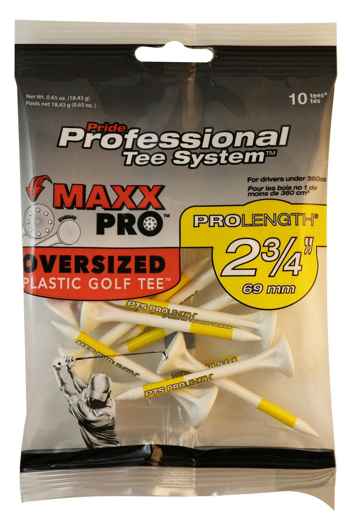 Pride Sports Max Pro Golf Tee, 2-3/4-in, 10-pk