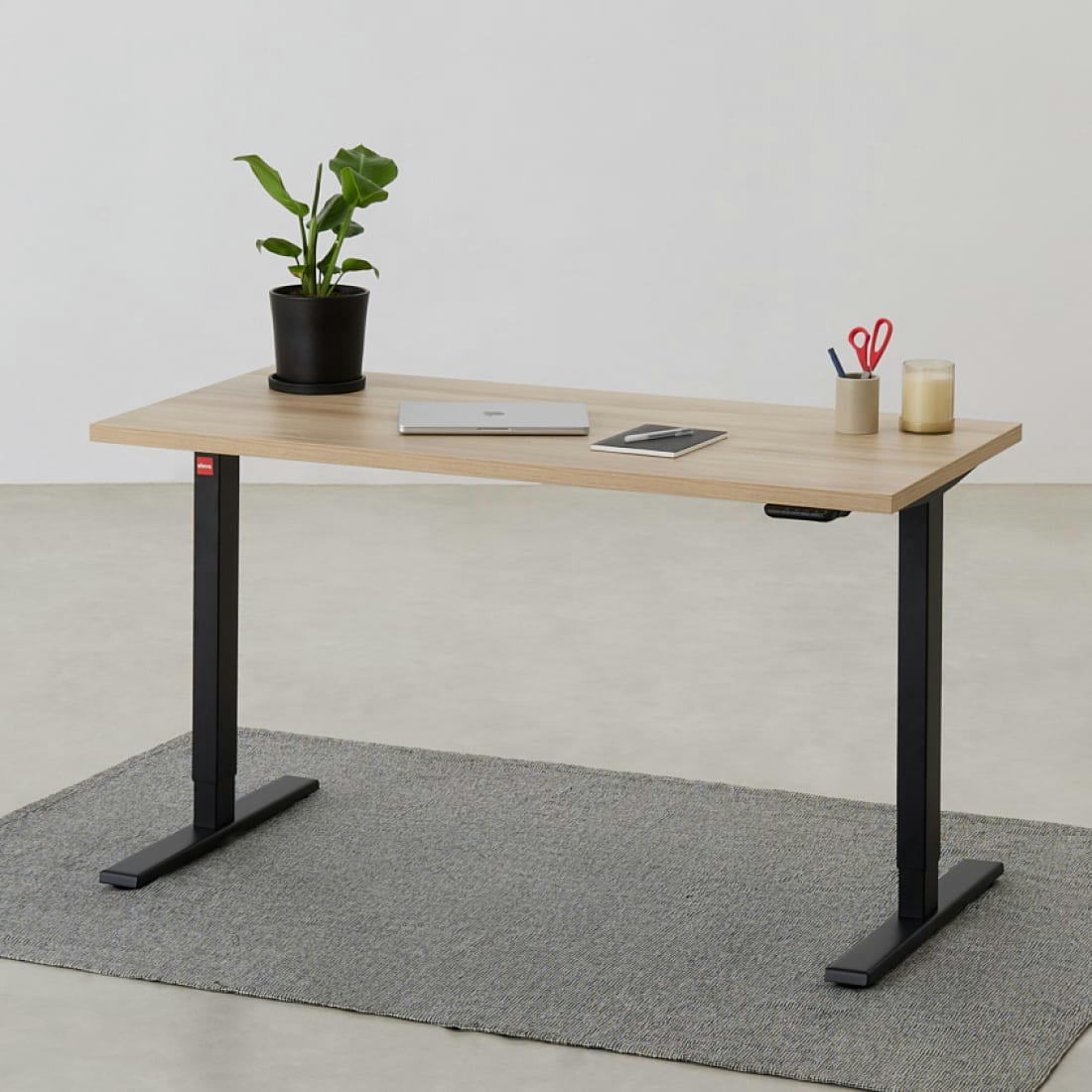 ELEVA ONE - Bureau assis debout effet bois naturel 160x80x3cm