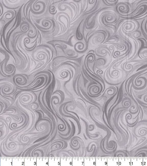 Gray Bold Swirls Cotton Fabric by Keepsake Calico