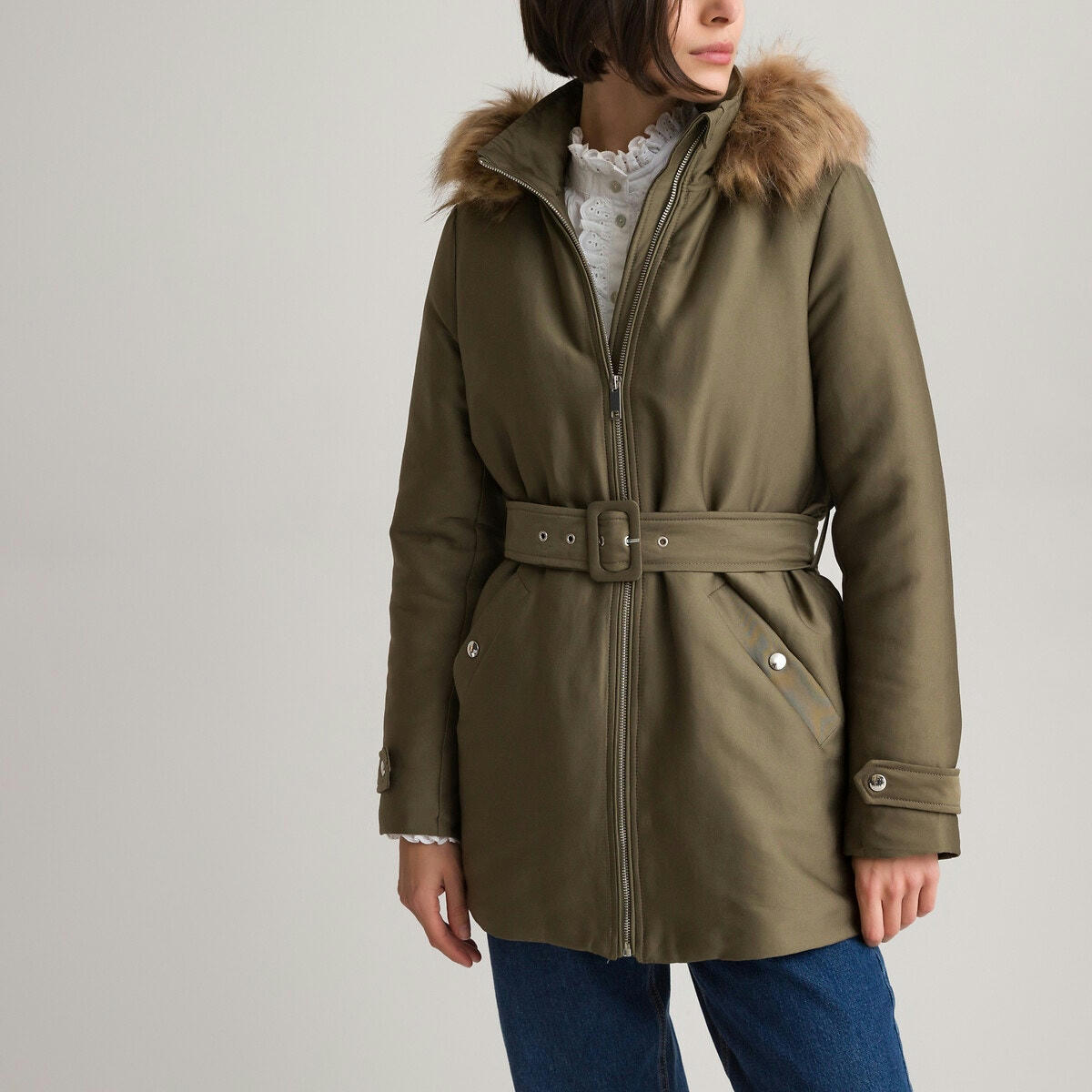 Parka mi-longue à capuche