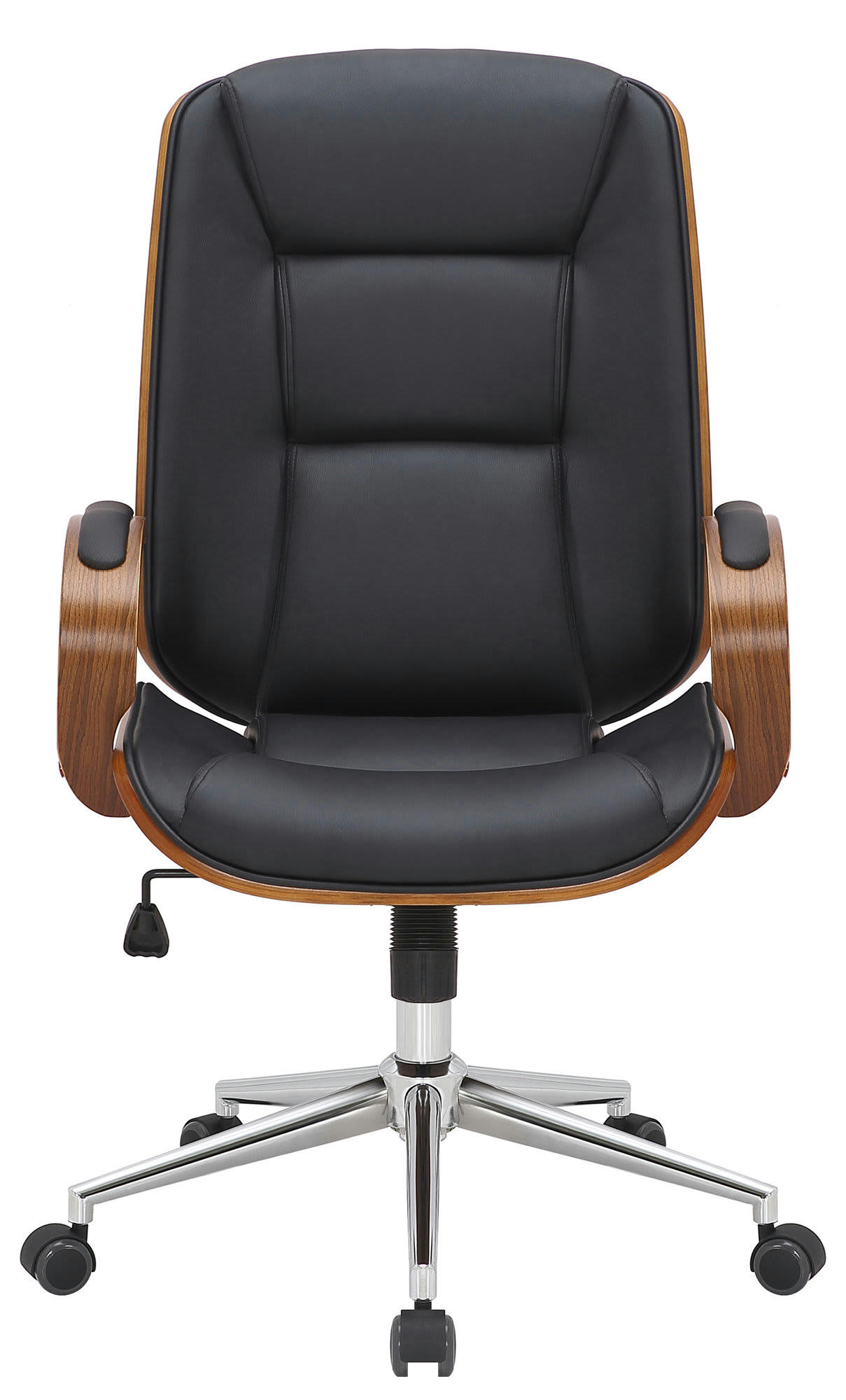 YANKTON - Chaise de bureau réglable en similicuir Noyer / Noir