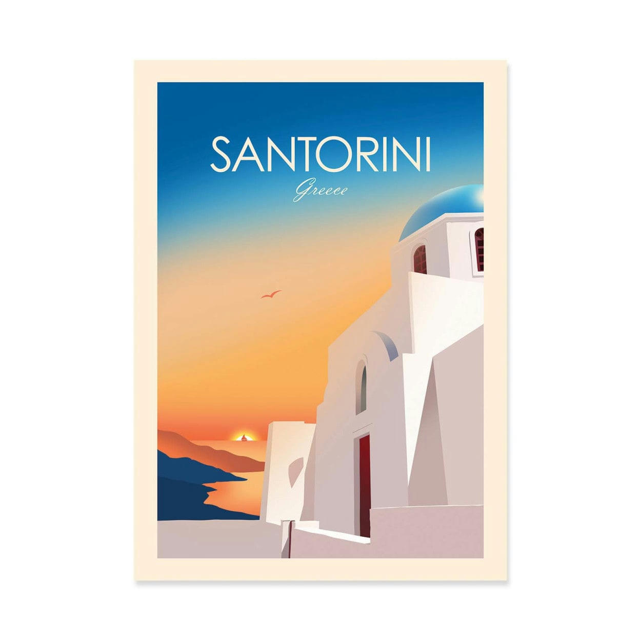 STUDIO INCEPTION - SANTORINI GREECE - STUDIO INCEPTION - Affiche d'art 30 x 40 cm