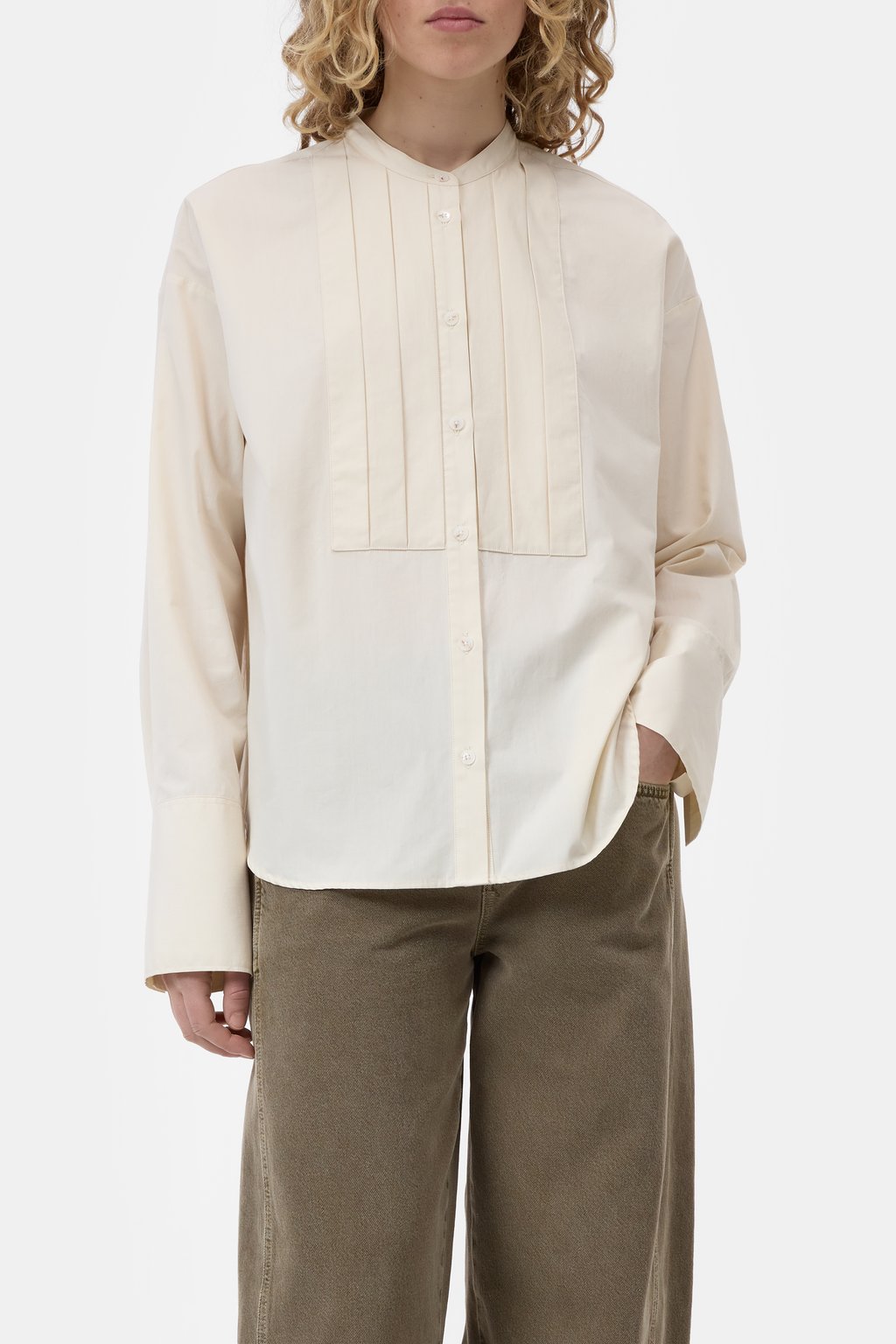Bluse mit Plissee-Einsatz