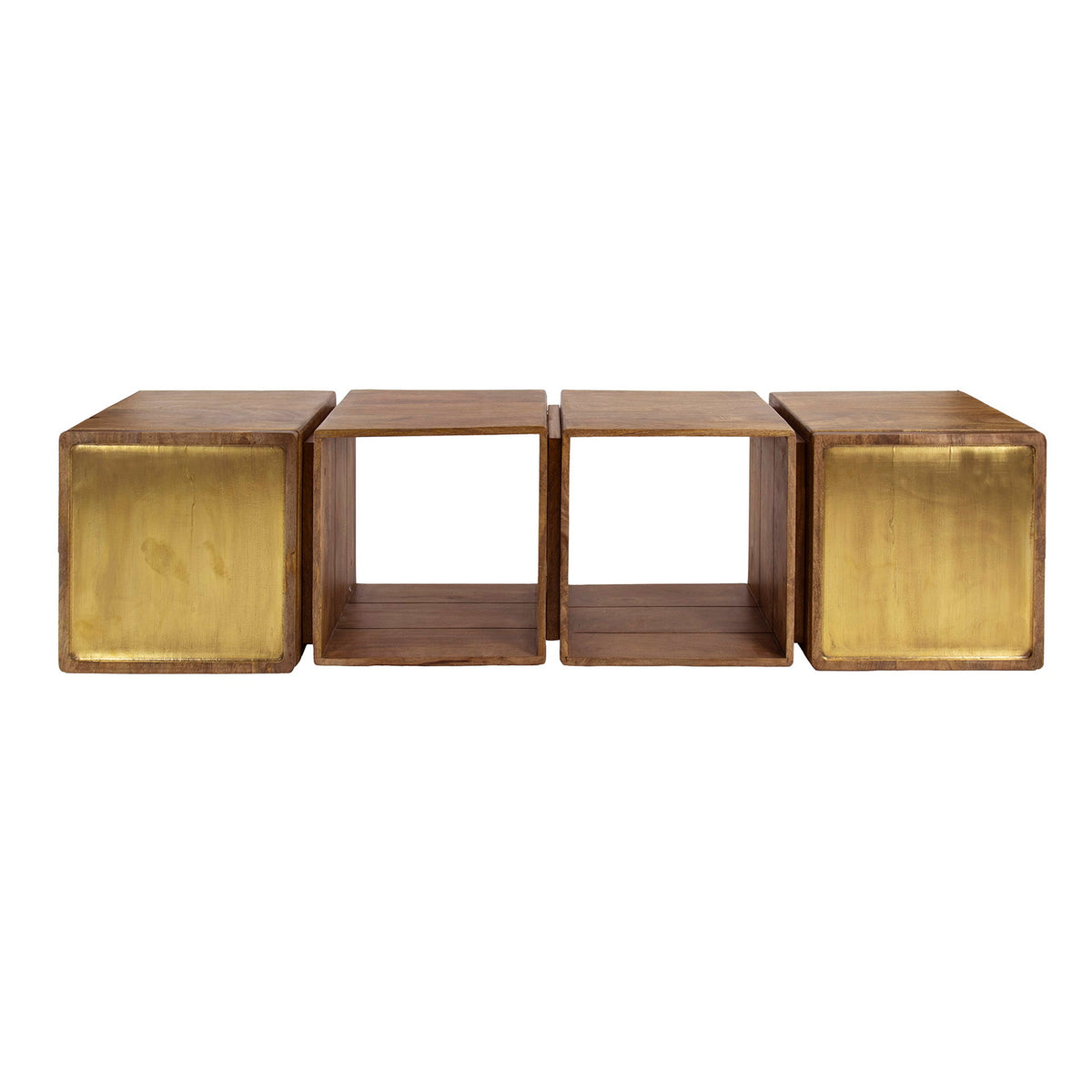 Giga Meubel Dressoir Brass - Naturel Hout - 169x36x41cm