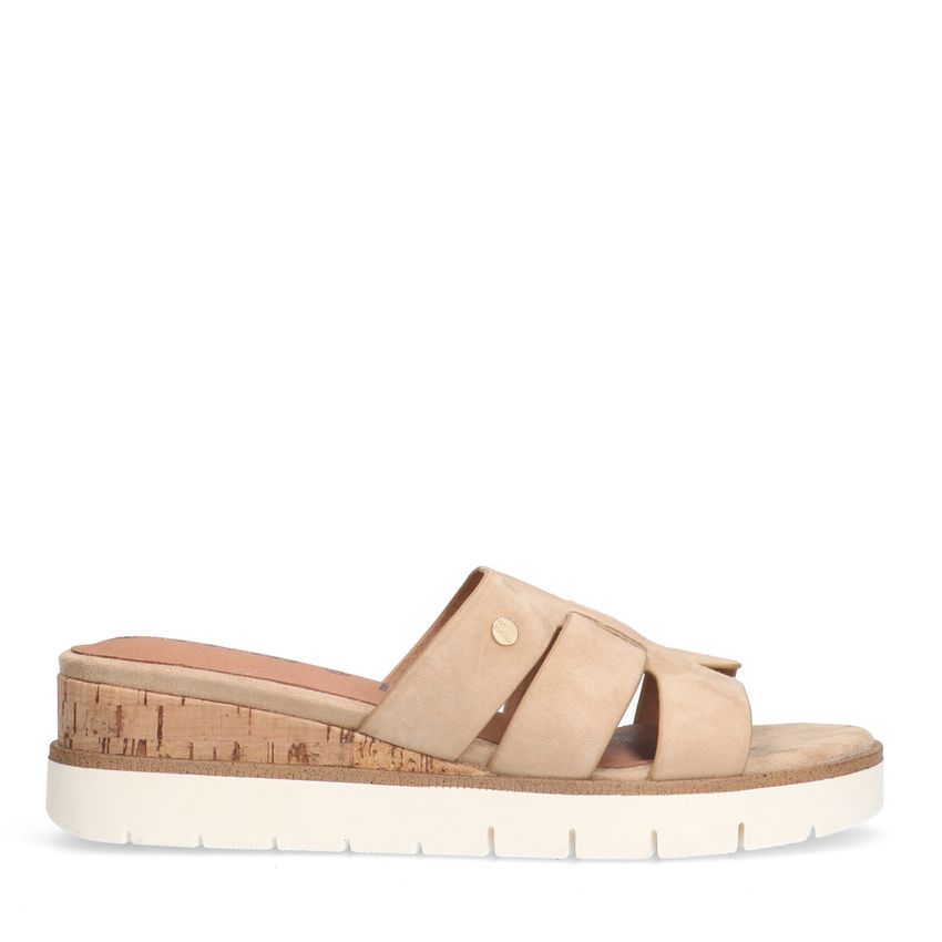 No Stress Beige suède sandalen