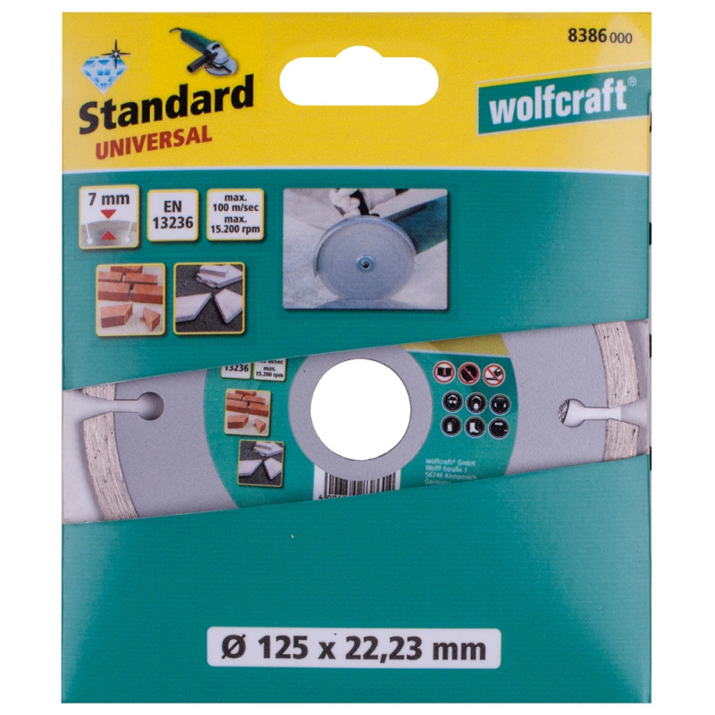 Disque à tronçonner segmenté en diamant Ø 125 mm WOLFCRAFT