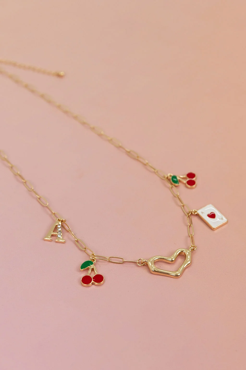 Cherry Love 'A' Necklace