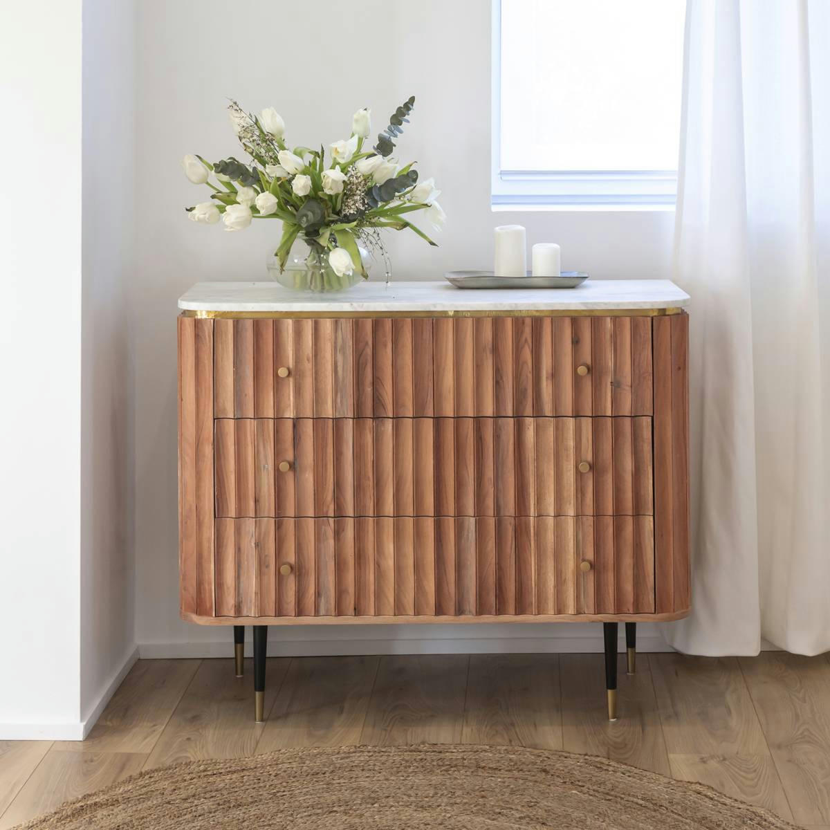 JUDITH - Commode en bois marron 100 cm