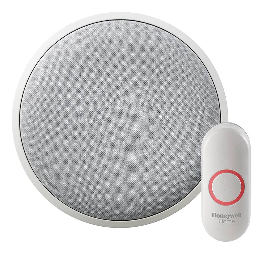 Honeywell 3-Series Wireless Battery 84-db 250-ft LED Portable 6-Tune Doorbell Chime, 1 Push Button, White