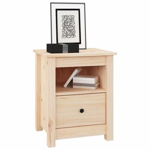 NNEVL Bedside Cabinet 40x35x49 cm Solid Wood Pine