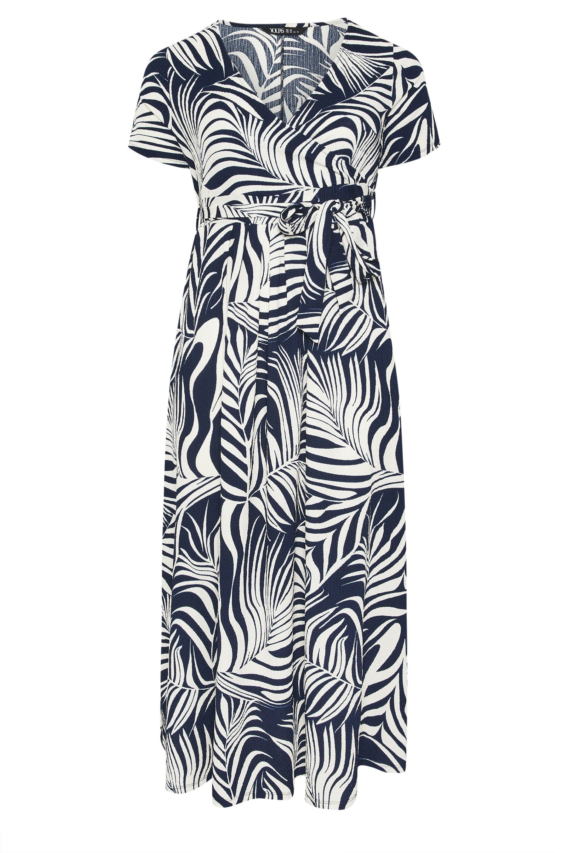 Yours Leaf Print Wrap Front Dress
