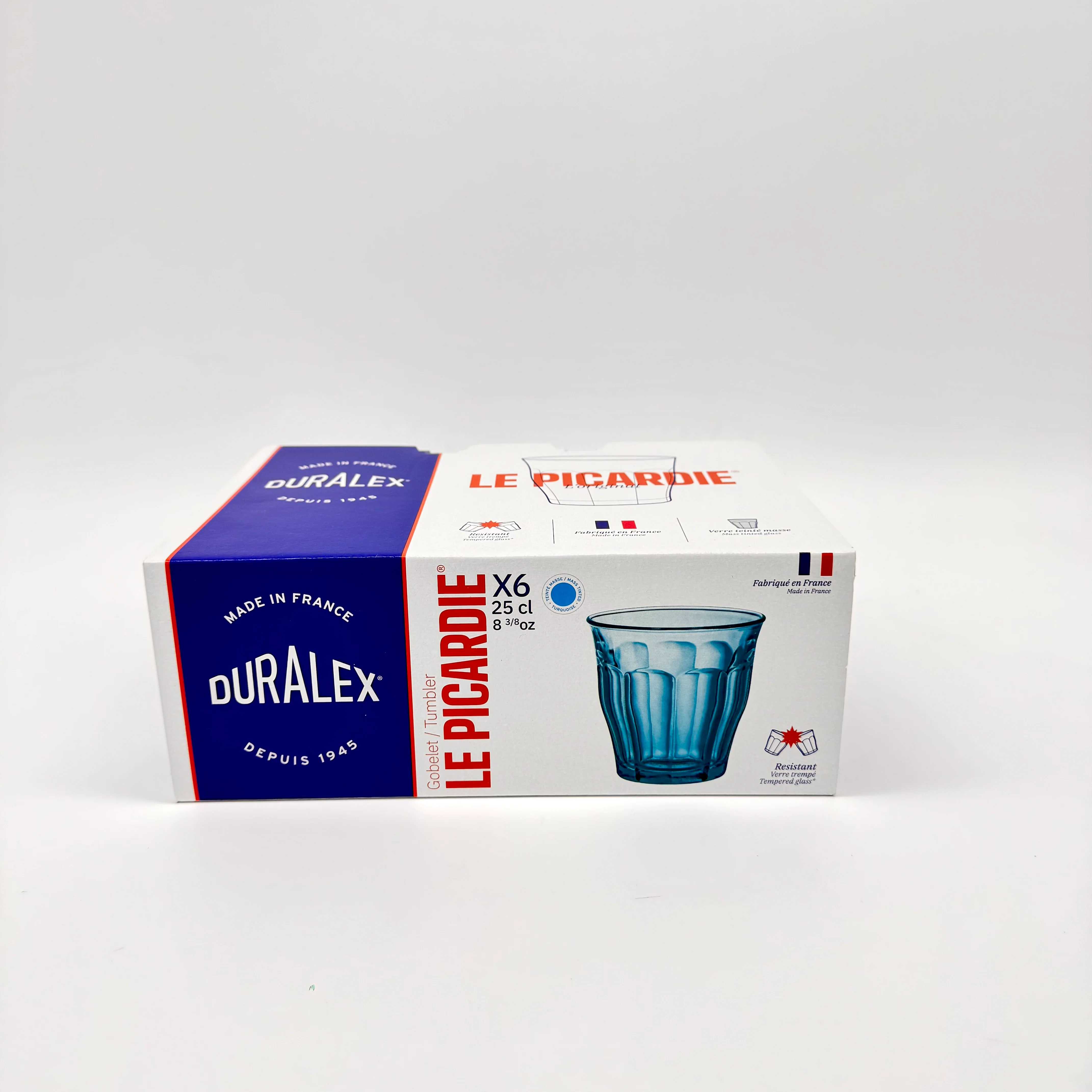 Le Picardie - Verre à eau - Turquoise - 25cl (Lot de 6)