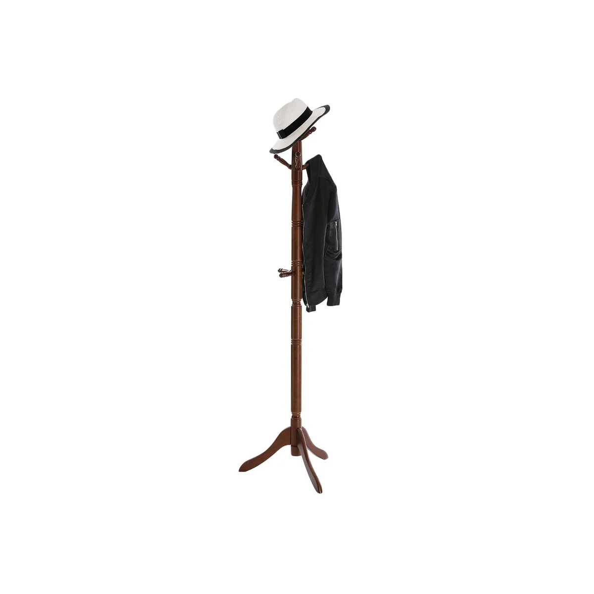VASAGLE Coat Rack Free Standing, Wooden Hall Tree Coat Hat Tree Coat Hanger Holder Enterway with 10 Hooks