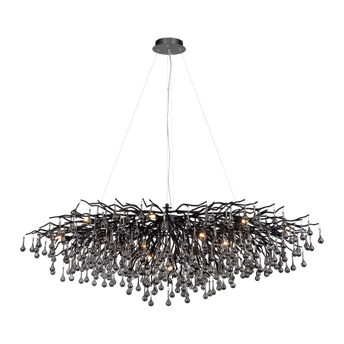 Lampa wisząca czarna-dymiona ICICLE 15xG9x40W Paul Neuhaus