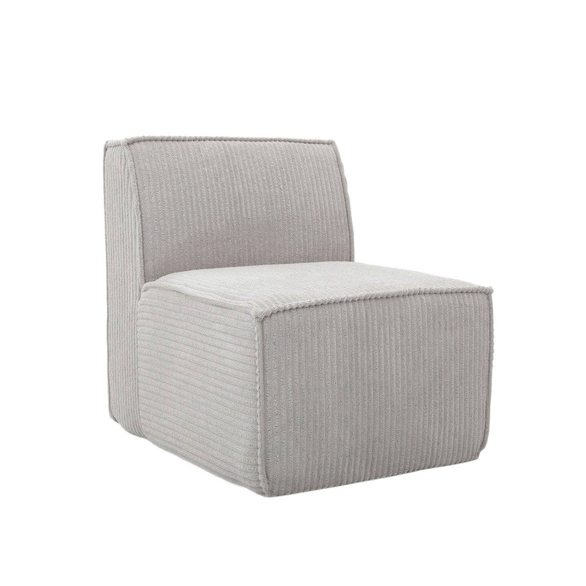 Fotel modułowy LYKKE jasnoszary piankowy sztruksowy 73x88x73 cm HOMLA