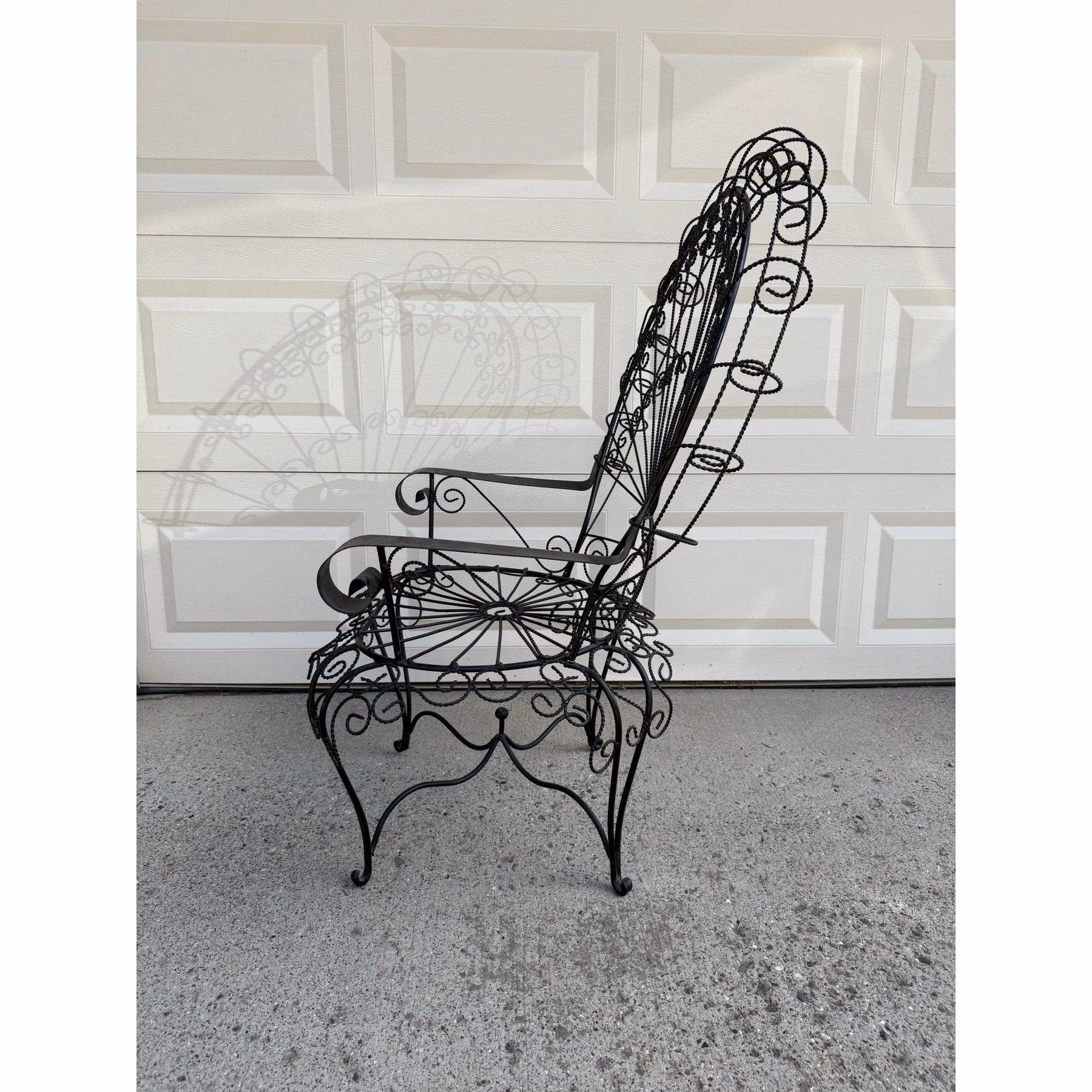Vintage Wrought Iron Children’s Salterini Peacock Style Patio Chair