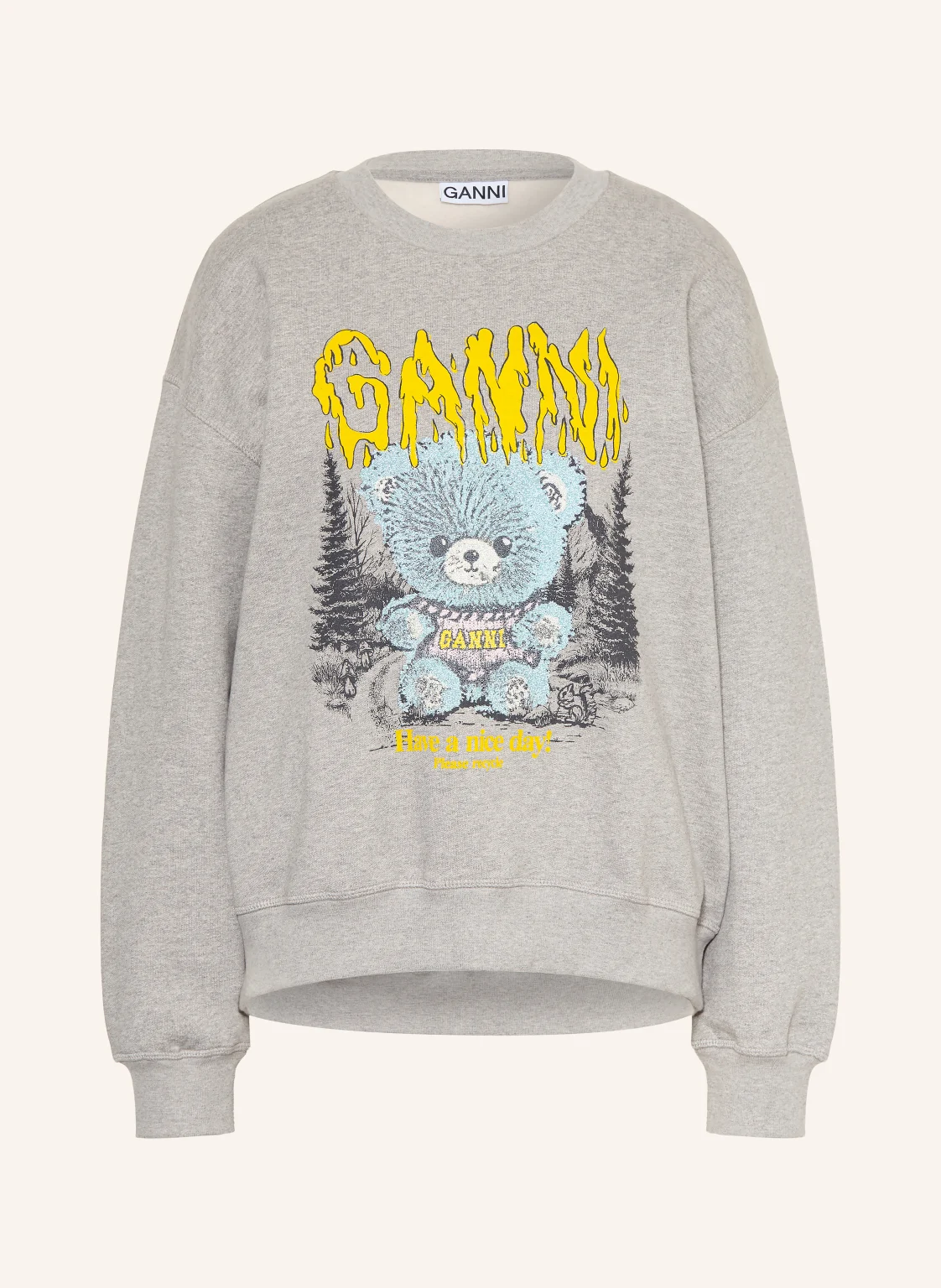 GANNI Oversized-Sweatshirt mit Schmucksteinen
