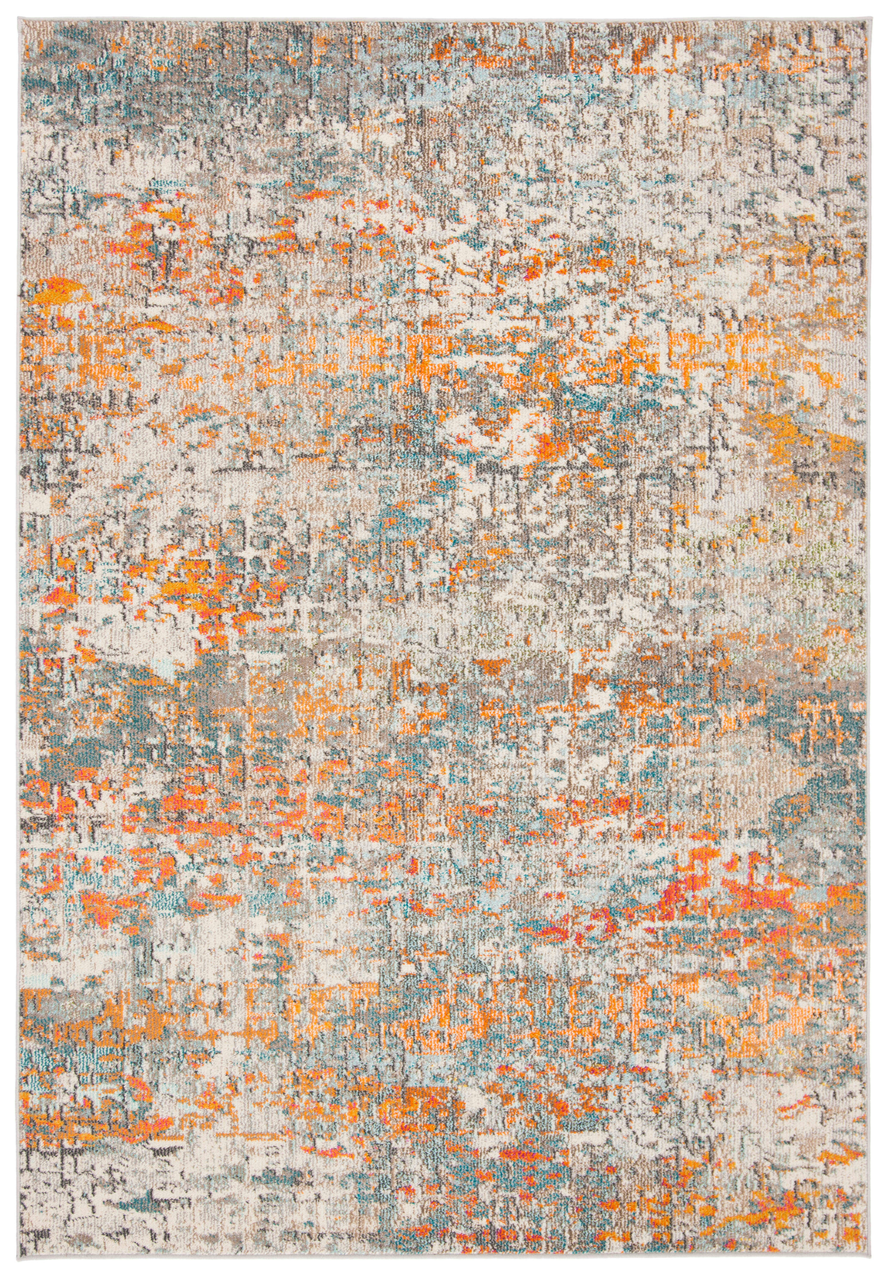 MADISON - Tapis de salon interieur en gris & orange, 160 x 229 cm