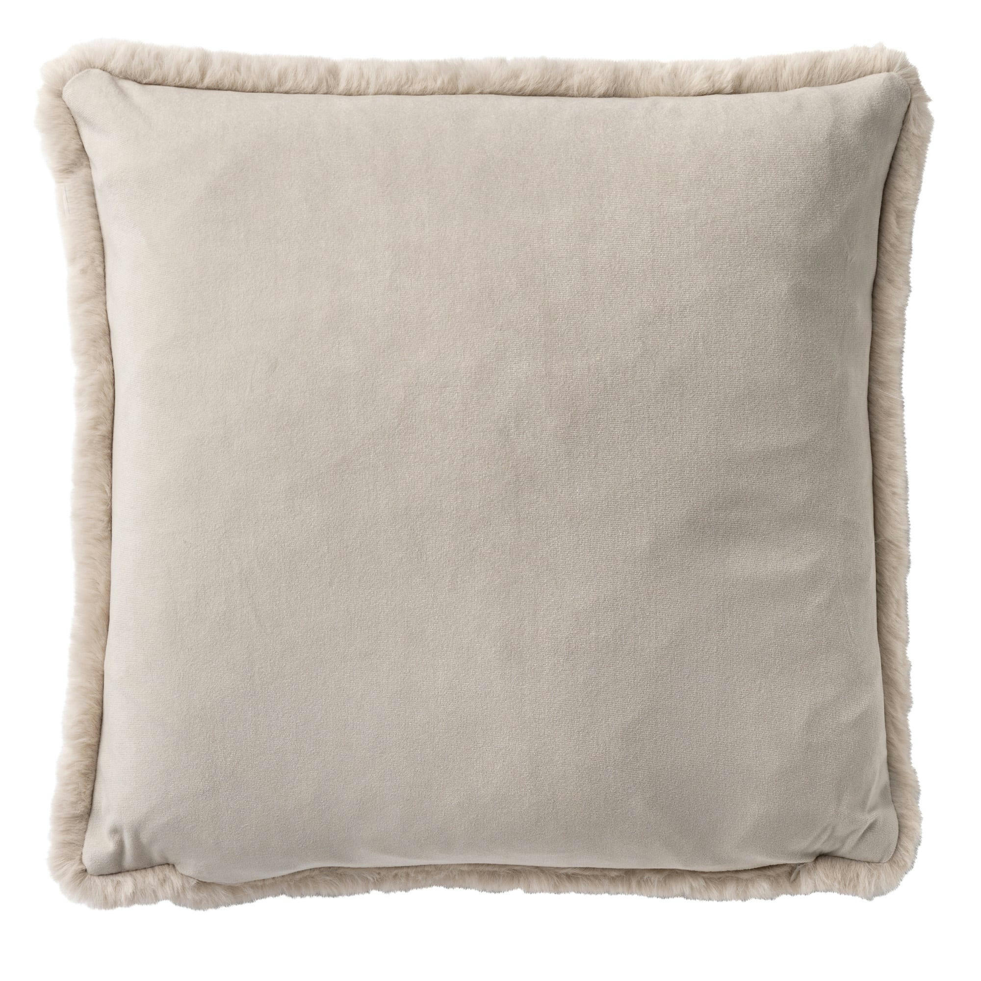 ZAYA - Coussin - beige fausse fourrure 60x60 cm uni