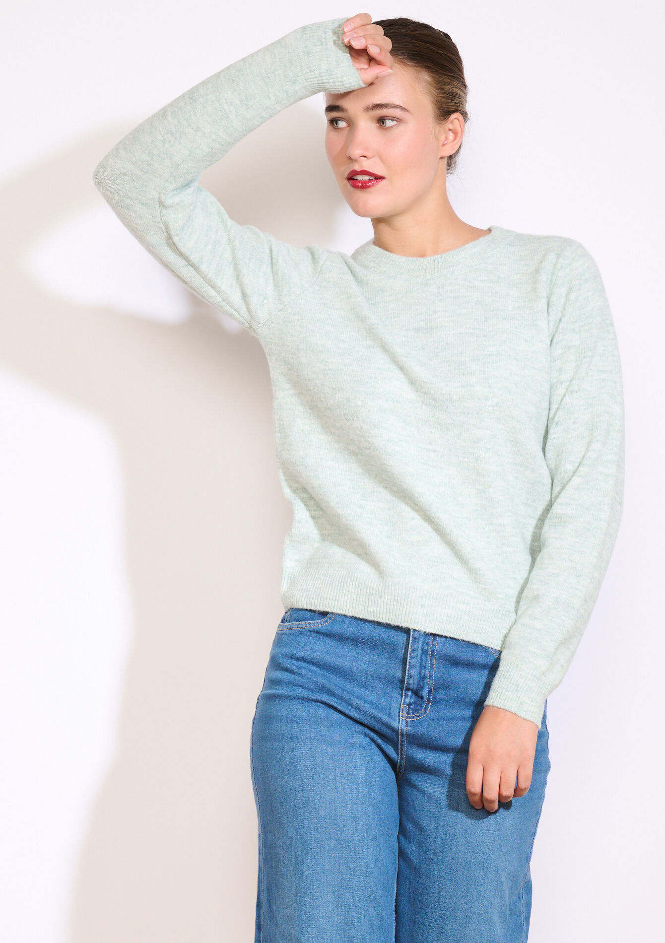 Zachte trui met ronde hals