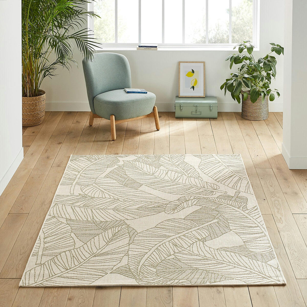 Tapis motif feuillages intérieur/extérieur Weso
