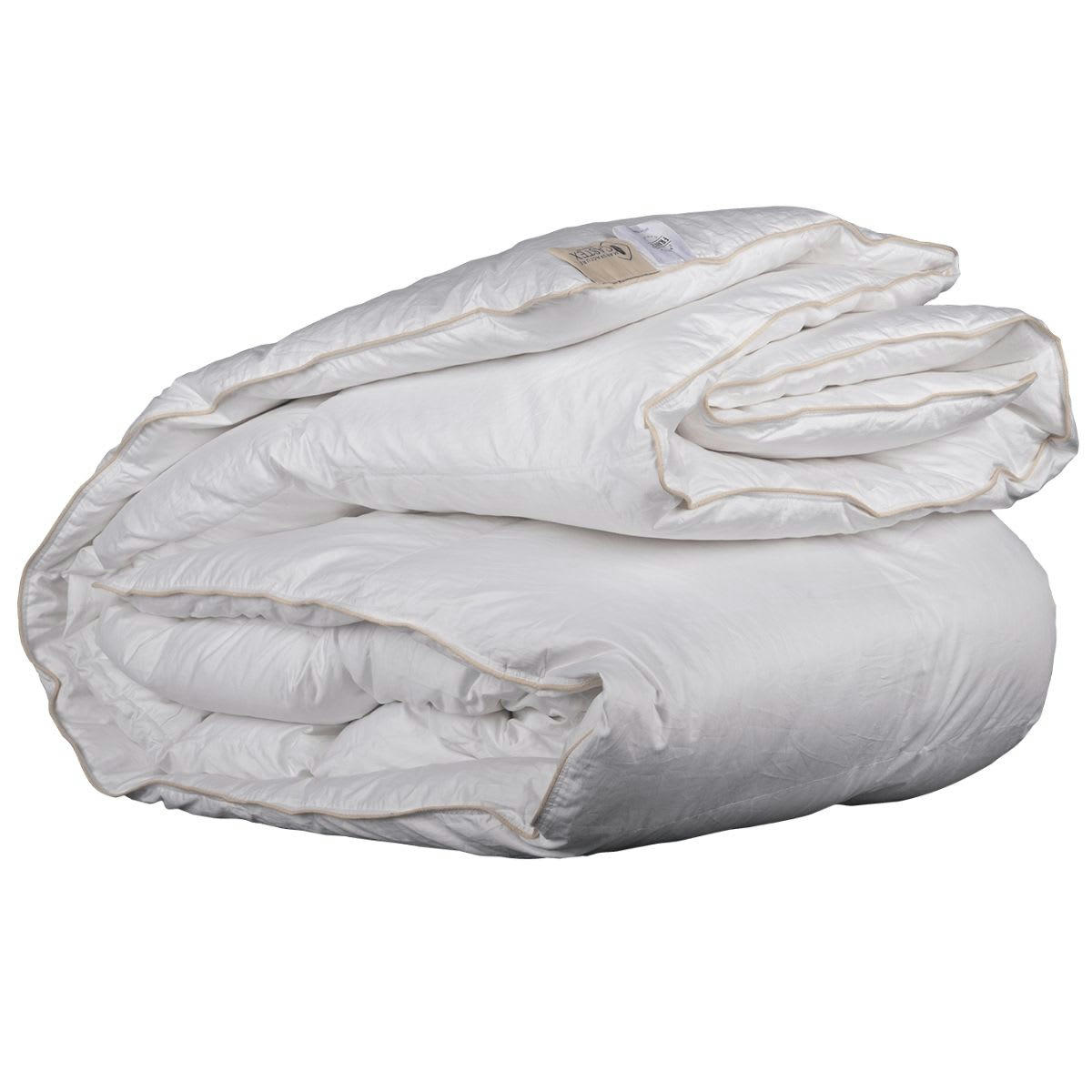 MI-SAISON - Couette naturelle tempérée en duvet et coton bio 200x200 cm
