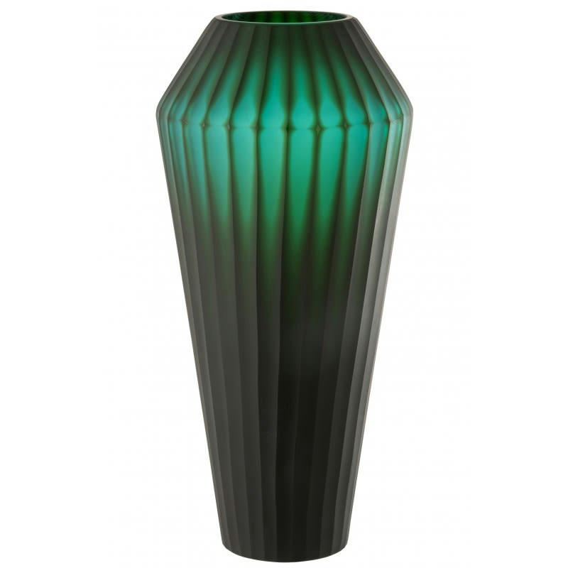 ELISE - Vase en verre vert H43cm