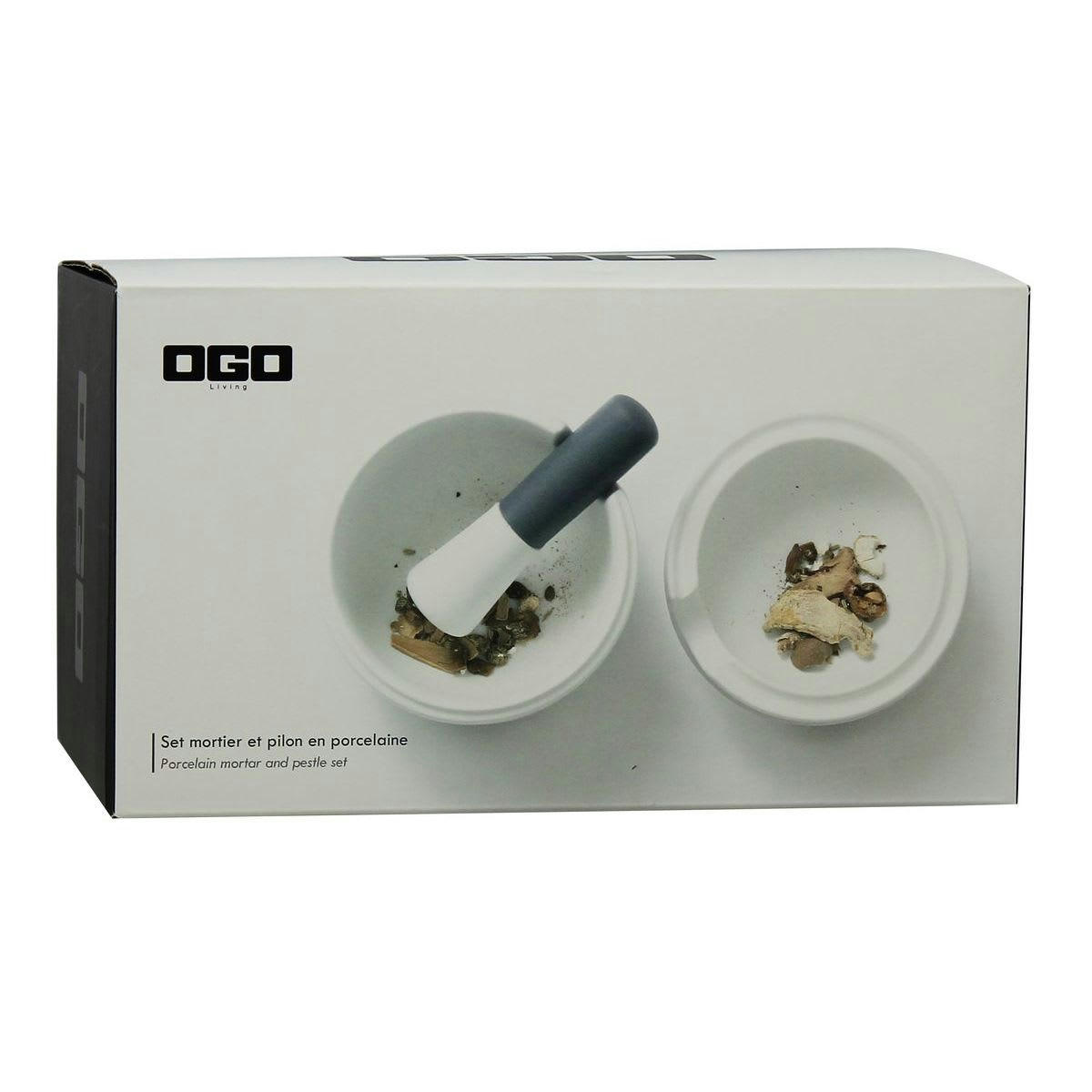 NEST - Mortier et pilon en porcelaine blanche