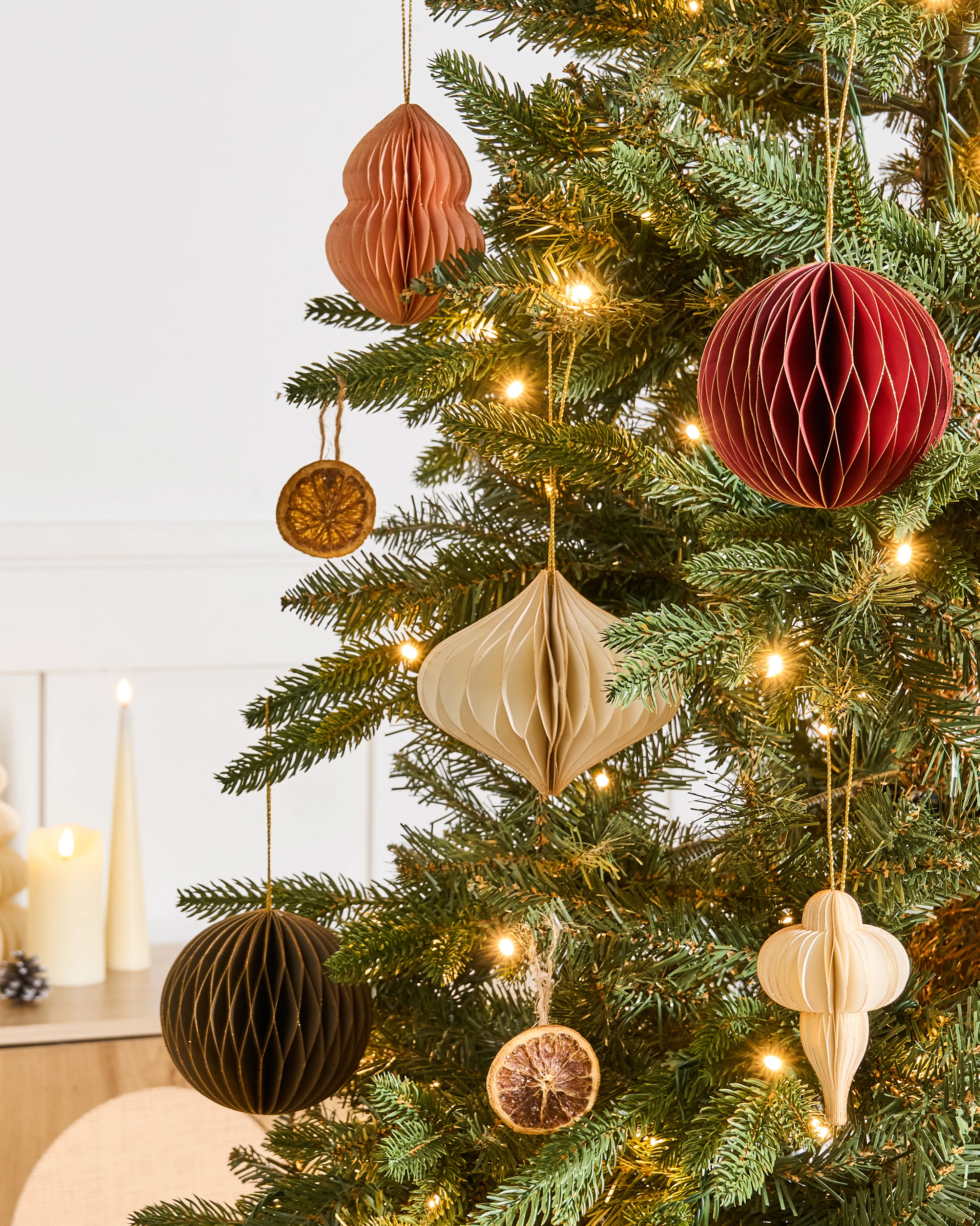 Set of 20 Christmas Tree Ornaments STORA Paper Multicolour