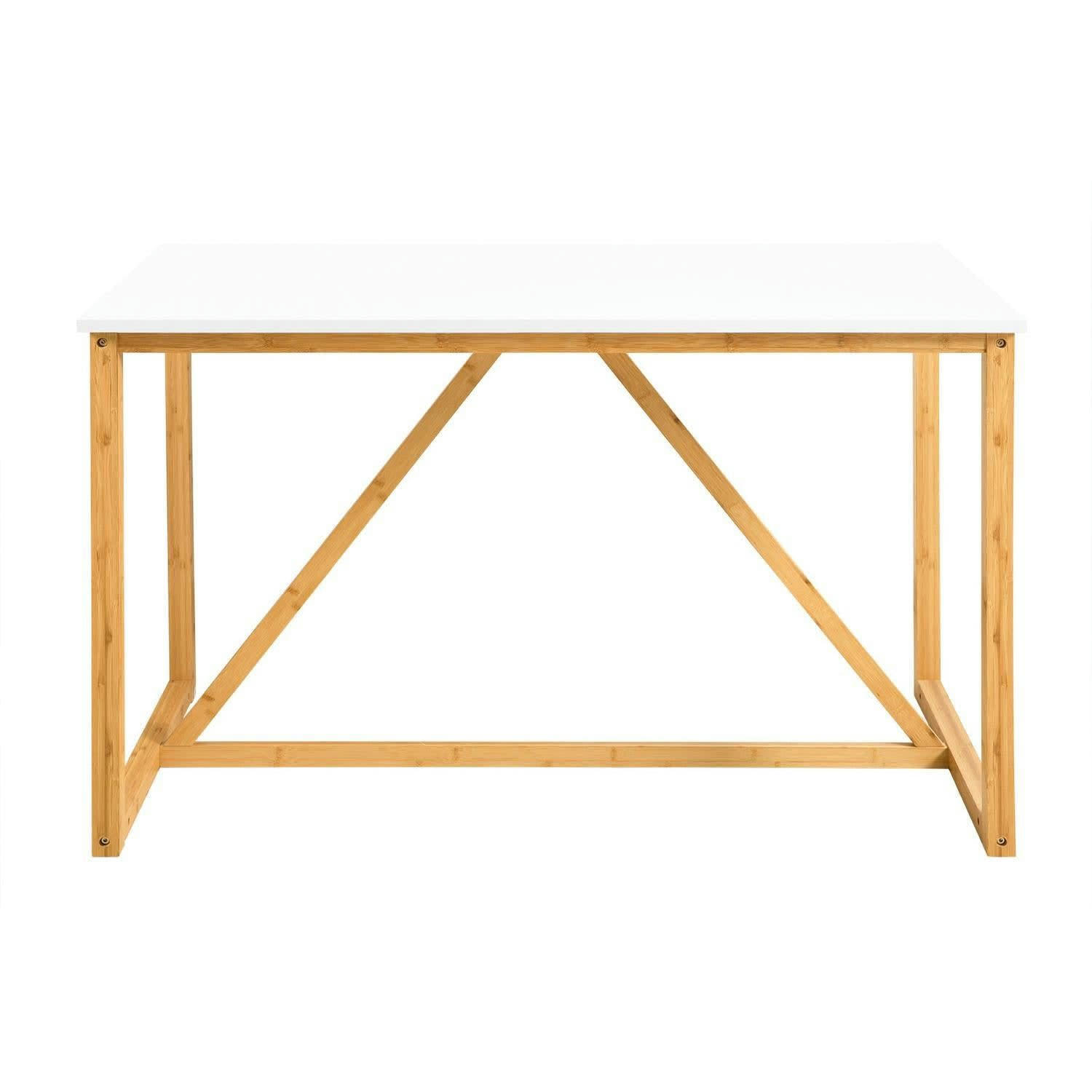 - Table effet bois et en bambou naturel