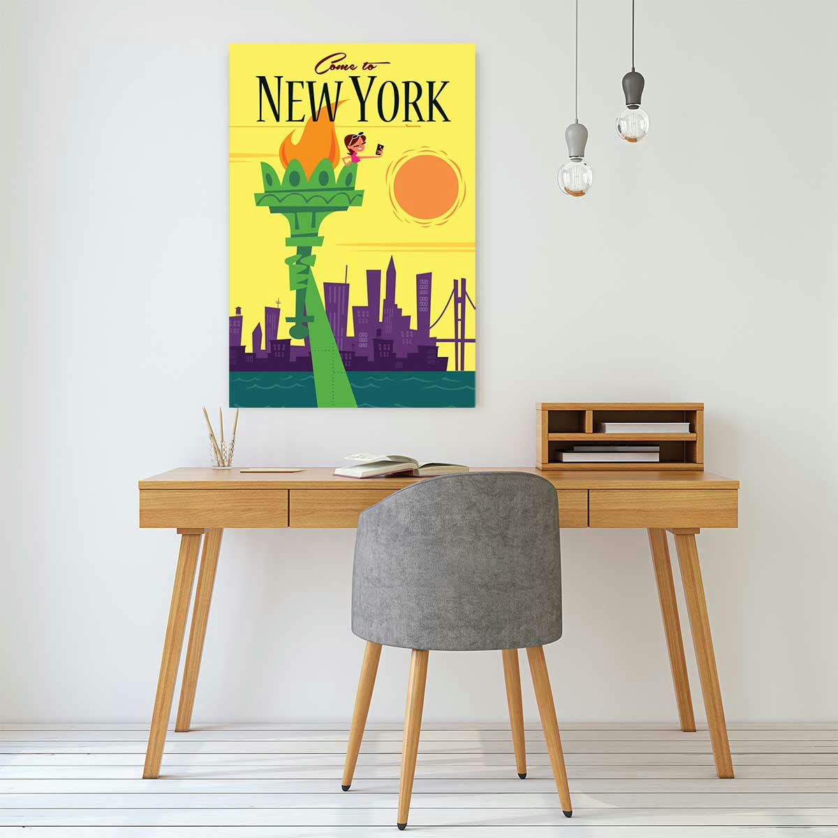 - Tableau voyage à new york imprimé sur toile 60x90cm