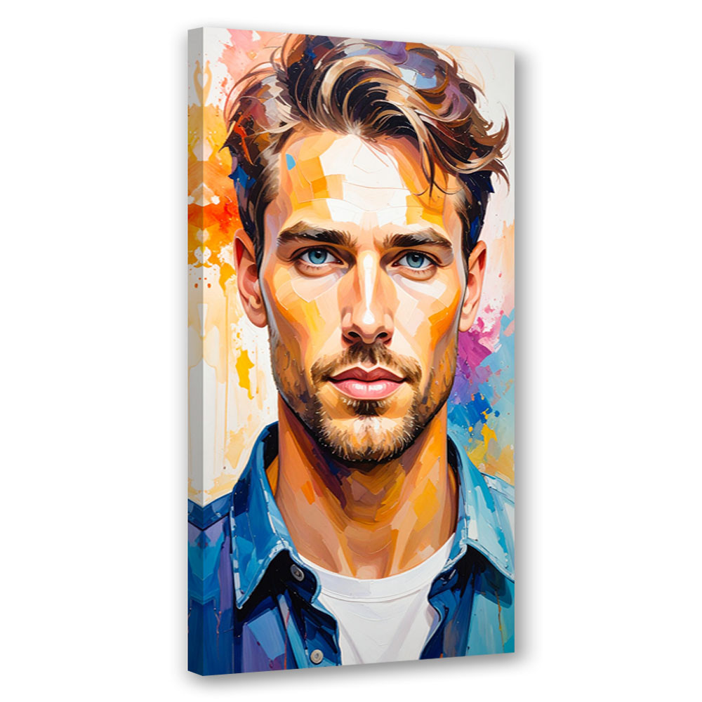 Obraz nowoczesny do sypialni salonu biura, Portret Mężczyzna Model 40x80